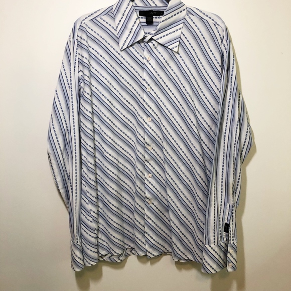 Lift-Diagonal Stripe Long Sleeve Button Up Shirt - Picture 7 of 7